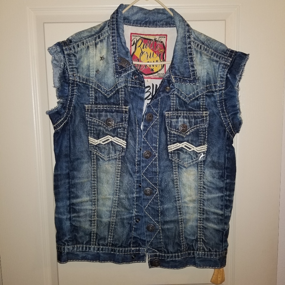 Mens Distressed Jean Jacket